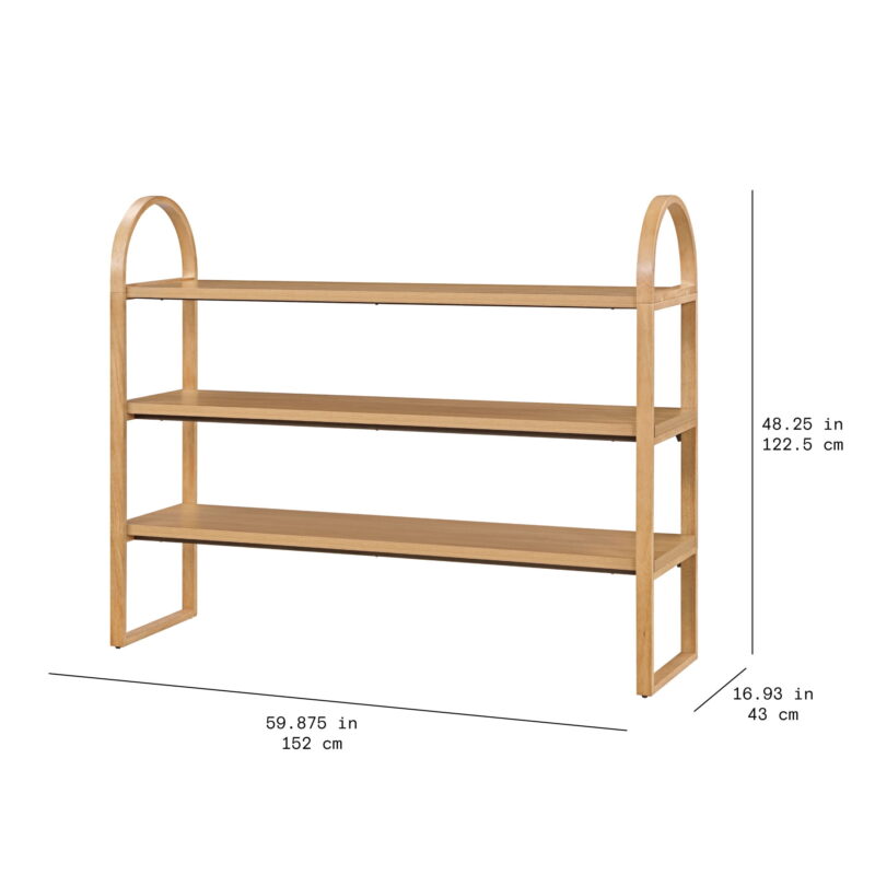 Beautiful 3-Shelf Open Bookcase by Drew Barrymore, Adult, Warm Honey Finish - Image 7