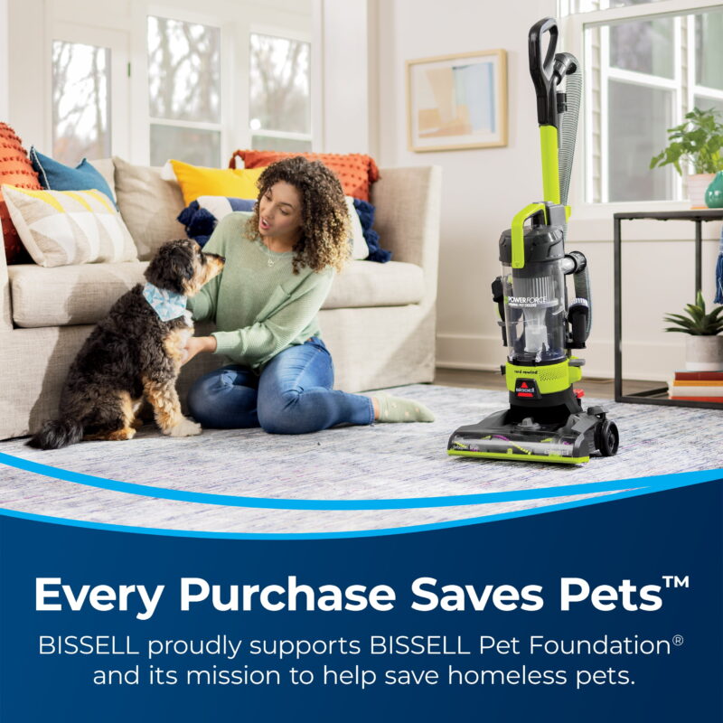 BISSELL Bagless Upright Vacuum, PowerForce Helix Rewind, Pet Deluxe, Live Extension Wand, ScatterFree Tech, Pet TurboBrush, Dusting Brush, Crevice Tool, XL Dust Cup, and Corded Rewind, 3335, Green - Image 4