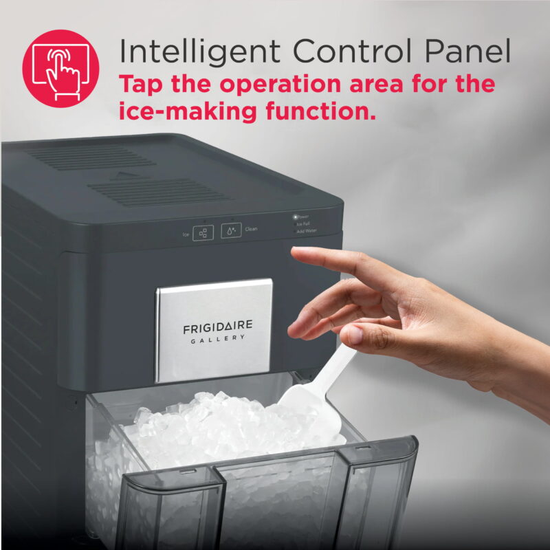 Frigidaire Gallery 33 lbs. Touchscreen Nugget Ice Maker - Stainless Steel Accent, EFIC220, Black - Image 6