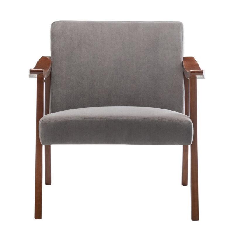 US Pride Furniture Gopal 27.2" Wide Velvet Accent Chair, Grey - Image 2