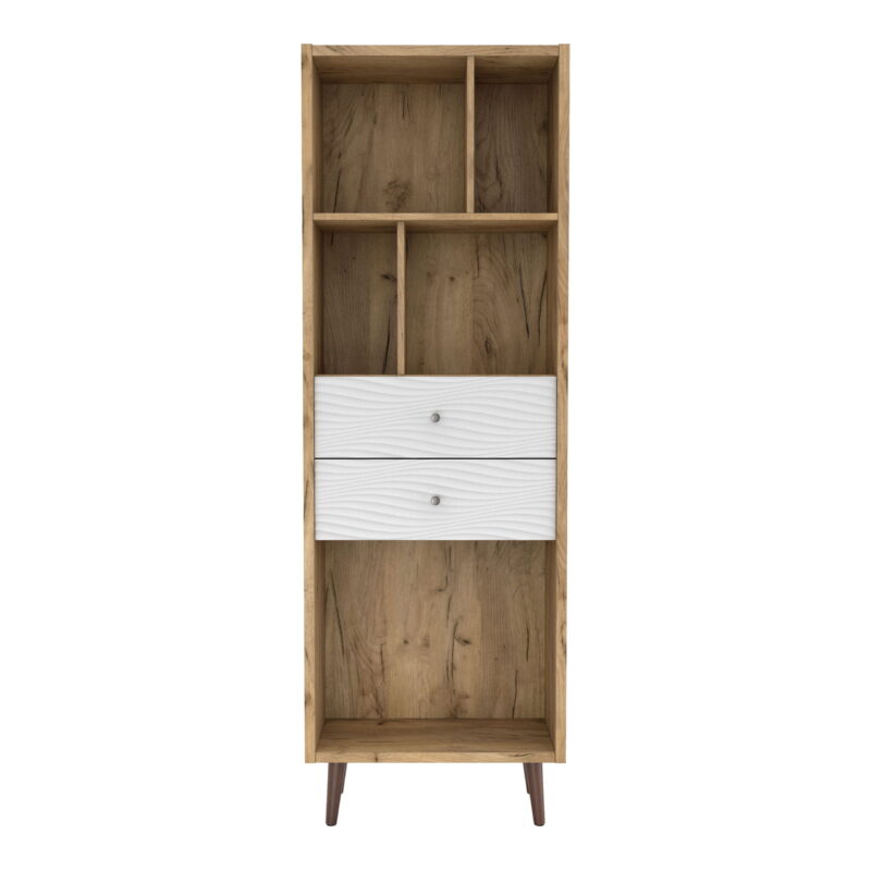 Furniture of America Nye Mid-Century Modern 5-Shelf Standard Bookcase with Light Oak - Image 4