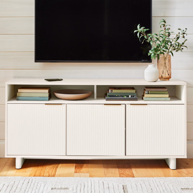 Better Homes & Gardens Lillian Fluted TV Stand for TVs up to 70", White Finish - Image 3