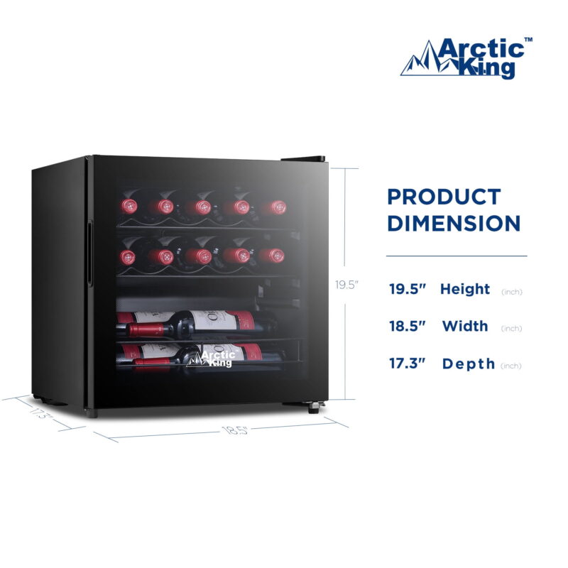 Arctic King 14-Bottle 17.3-inch Wine Cooler, Full Glass Door, ARW14B0ABB - Image 7