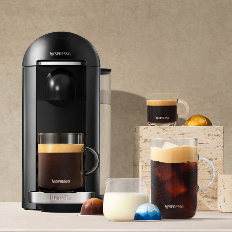 Breville Nespresso New VertuoPlus Deluxe Coffee and Espresso Single-Serve Machine in Piano Black - Image 4