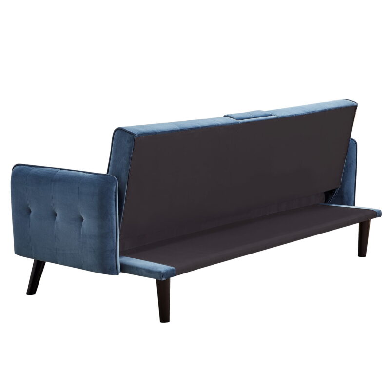 US Pride Furniture Beniamino 78'' Velvet Square Arm Sleeper, Twin Size - Image 6