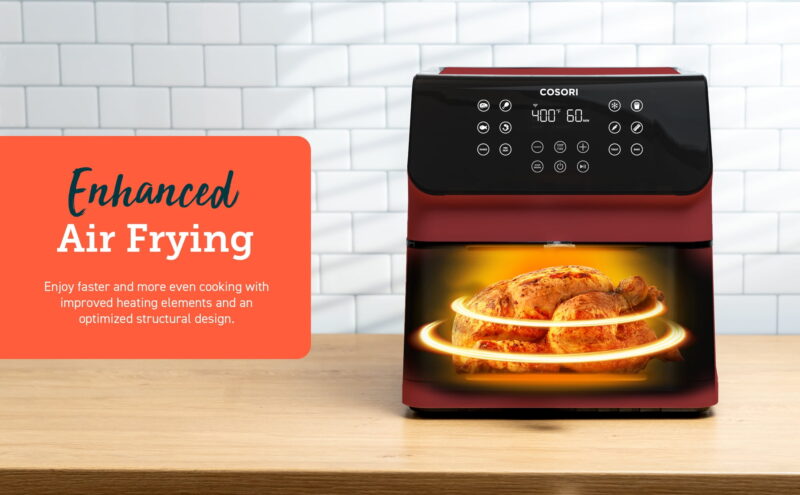 COSORI Pro II 5.8-Quart Smart Air Fryer, 12-in-1, Walmart Exclusive Bonus, Voice Control, Red - Image 7