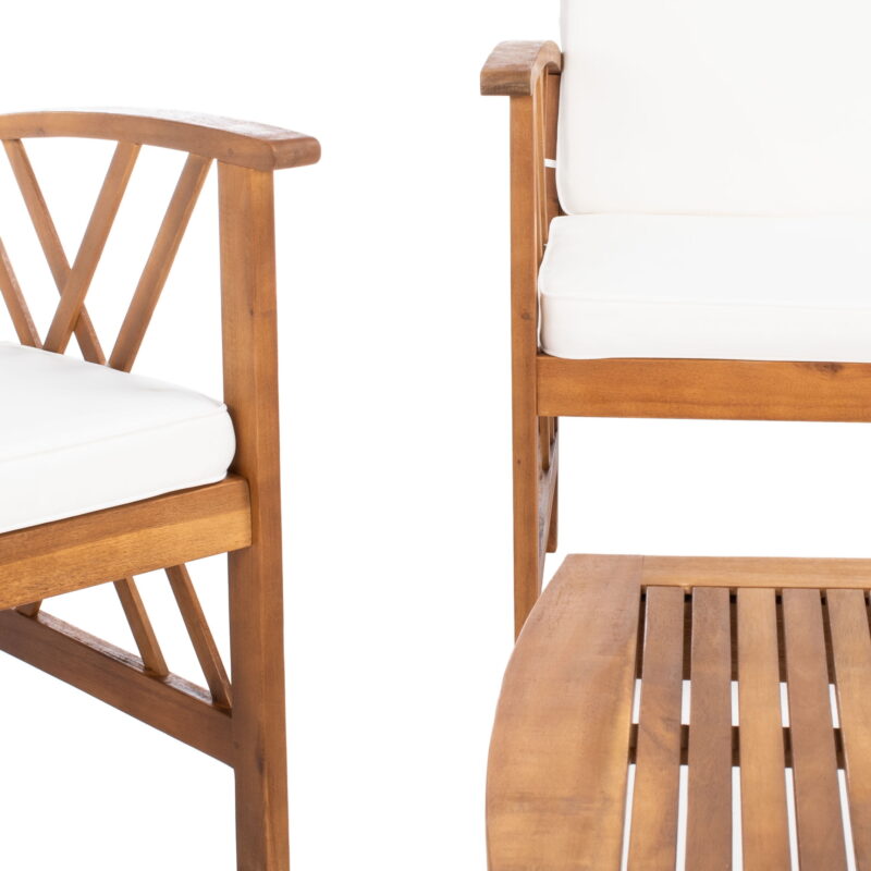 SAFAVIEH 4-Pieces Patio Outdoor Furniture Set, Beige - Image 4