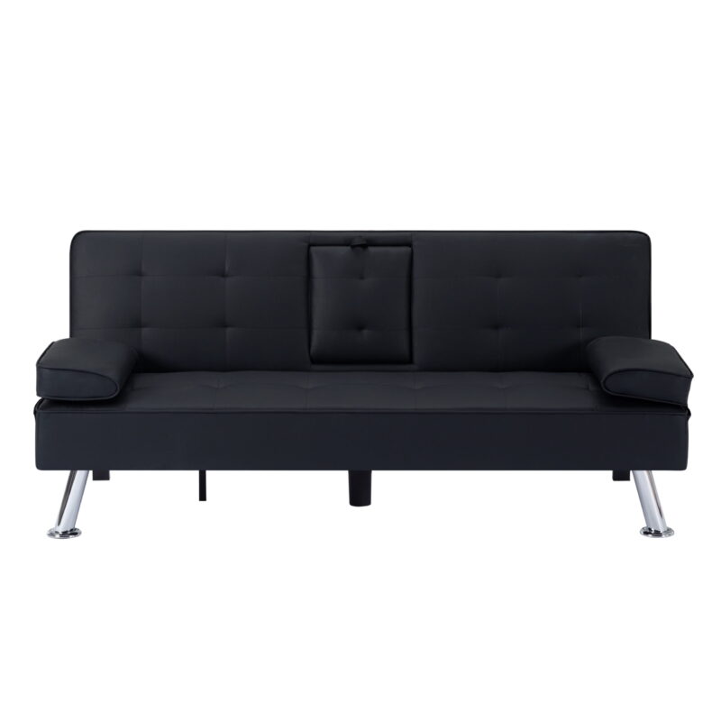 Gewnee Modern Futon Sleeper Sofa Bed Convertible Folding Recliner Couch Furniture with 2 Cup Holders for Livin g Room - Image 6