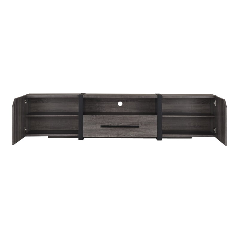 Furniture of America Clipe TV Stand for TVs up to 85", Distressed Gray - Image 7