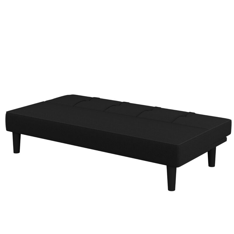 Serta Langston Modern Futon with Black Legs, Black Fabric - Image 7