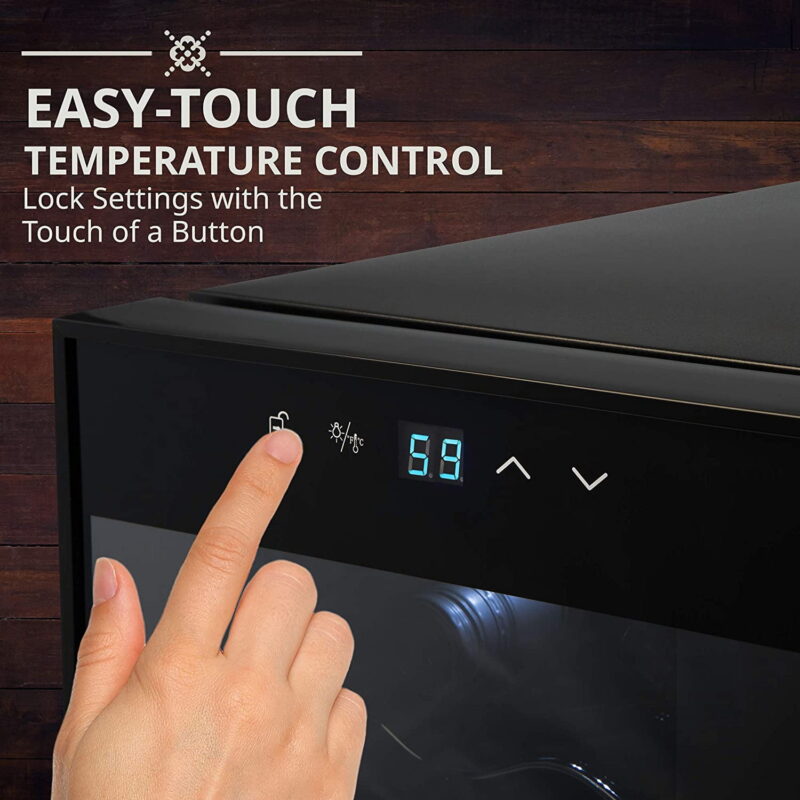 Ivation 18 Bottle Compressor Wine Cooler Refrigerator Large Freestanding Wine Cellar Glass Door Black - Image 7
