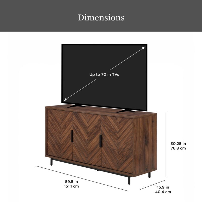 Better Homes & Gardens Wyatt Geo TV Stand for TVs up to 70",  Walnut Finish - Image 6
