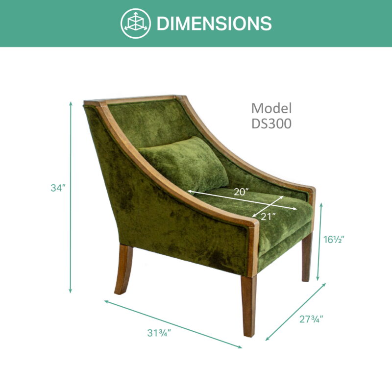 American Furniture Classics OS Home Occasional Side Accent Chair Model DS300 Forest Mist - Image 7