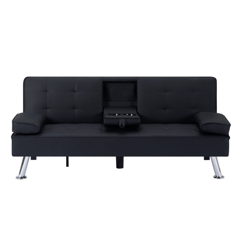 Gewnee Modern Futon Sleeper Sofa Bed Convertible Folding Recliner Couch Furniture with 2 Cup Holders for Livin g Room - Image 5
