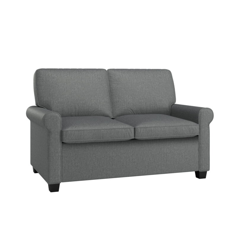 Mainstays Tatum Twin Sleeper 56.25" Loveseat, Dark Gray - Image 3