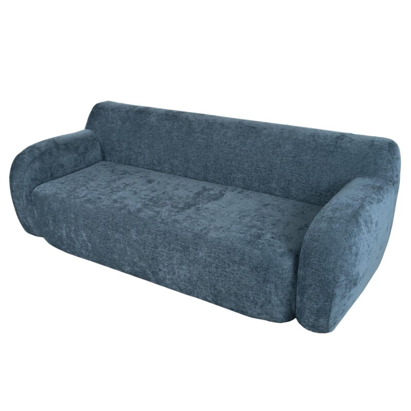 Modern Sofa Couch,Compression Sofa,3-Seat Upholstered Sofa Furniture for Small Space,Apartment,No Assembly Required,Dark Blue - Image 4