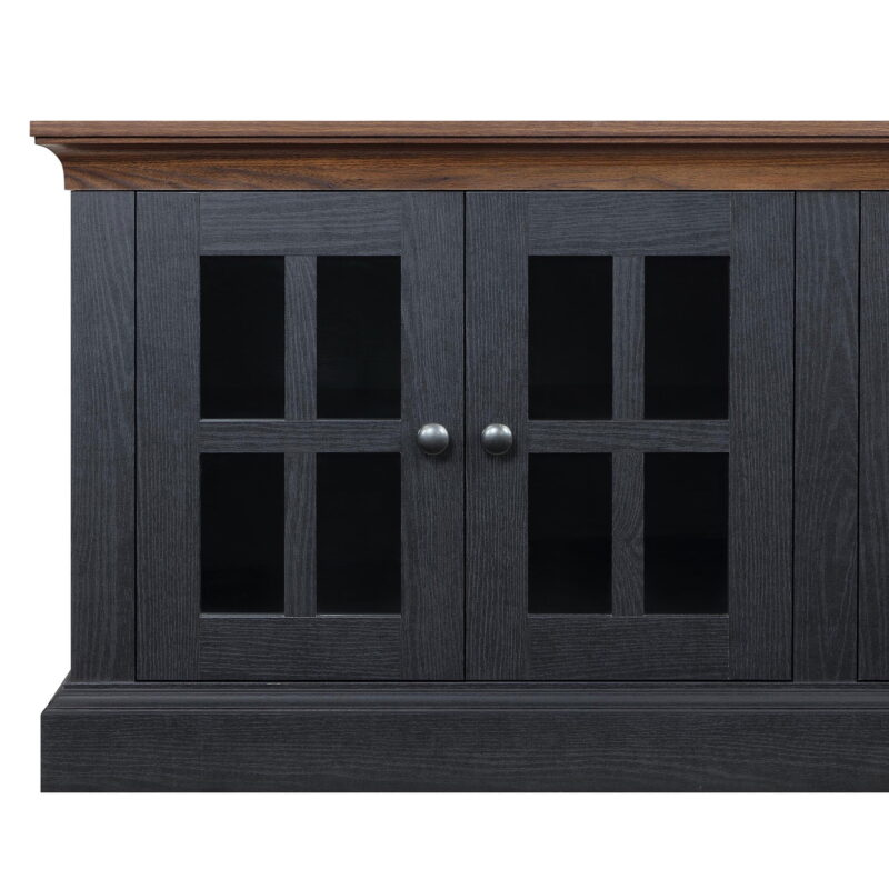 Better Homes & Gardens Canton 4- door TV Stand for TV’s up to 70”, Black/Light Honey Finish - Image 6