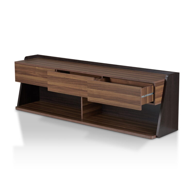 Furniture of America Taren TV Stand for TVs up to 80", Light Walnut - Image 4