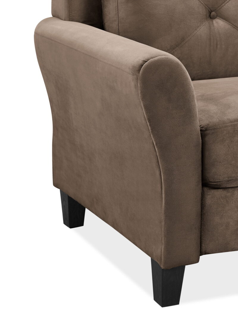 Lifestyle Solutions Taryn Traditional Sofa with Rolled Arms, Brown Fabric - Image 2