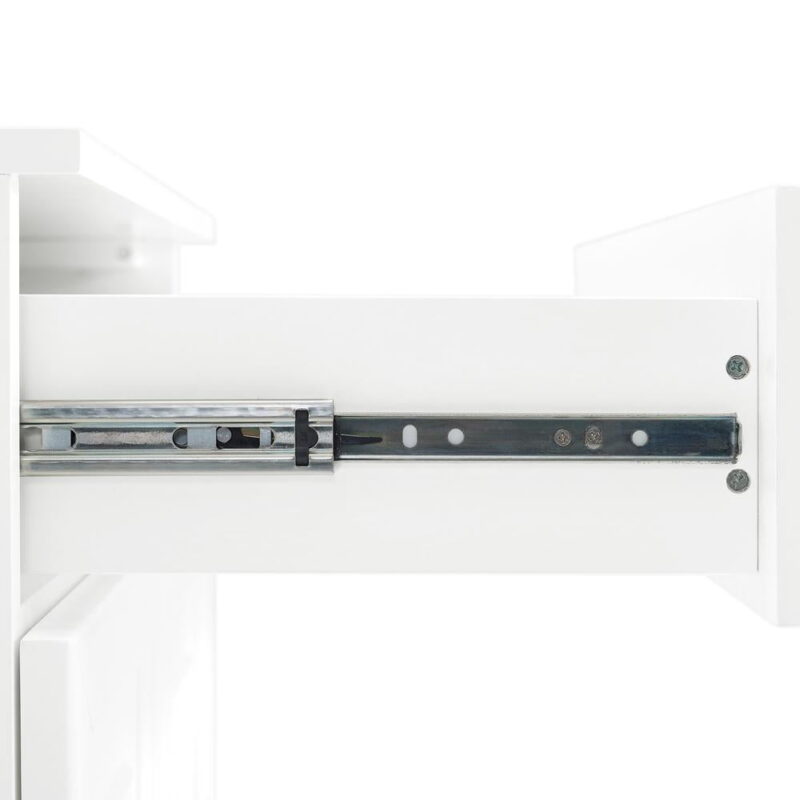 Crosley Furniture Stanton Traditional Wood/Metal Storage Bookcase in White - Image 5