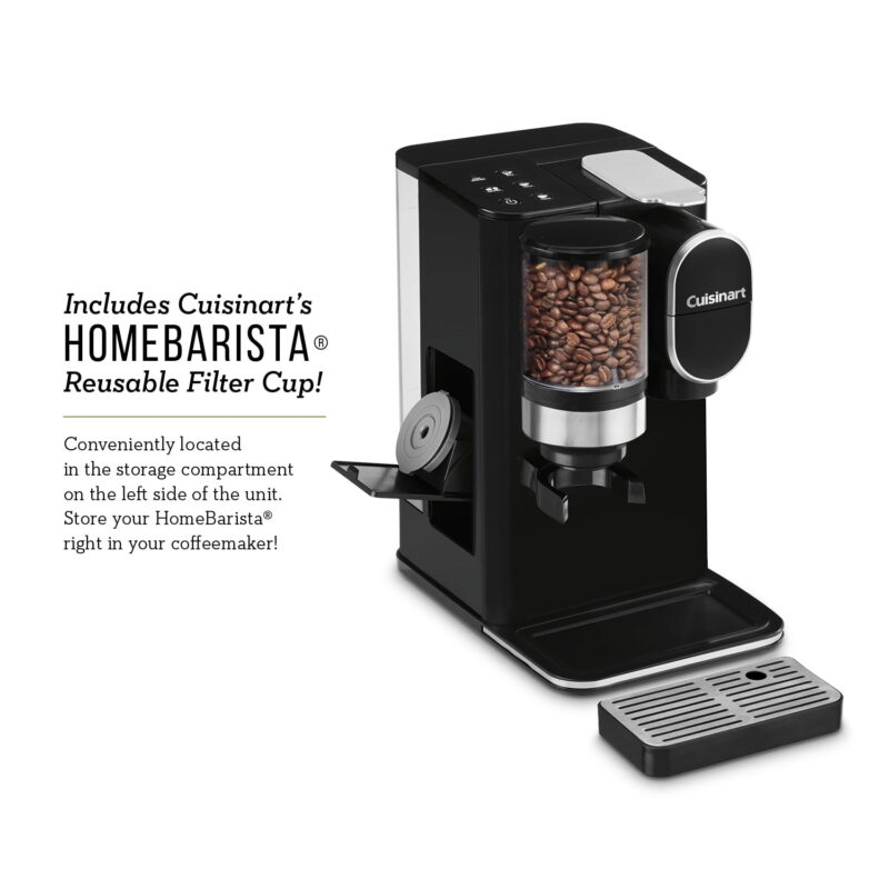 Cuisinart Grind & Brew Classic Black Single Serve Coffee Maker with Built-In Grinder - Image 5