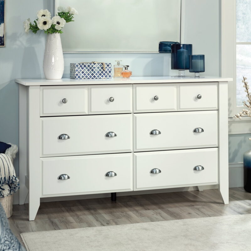 Sauder Shoal Creek 6 Drawer Dresser, Soft White Finish - Image 3