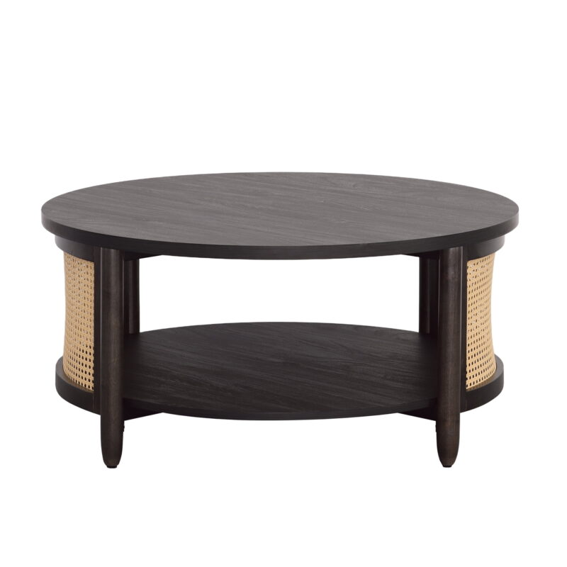 Better Homes & Gardens Springwood Caning Coffee Table, Charcoal Finish - Image 4