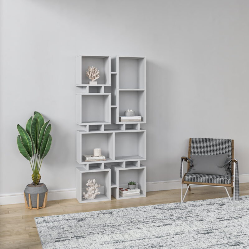 Ada Home Decor Furniture 4 Tier Open Shelf White Bancroft Modern Bookcase - Image 3
