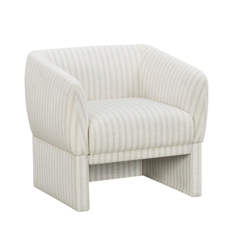 Beautiful Small Space Accent Chair by Drew Barrymore, Beige and White Linen - Image 2