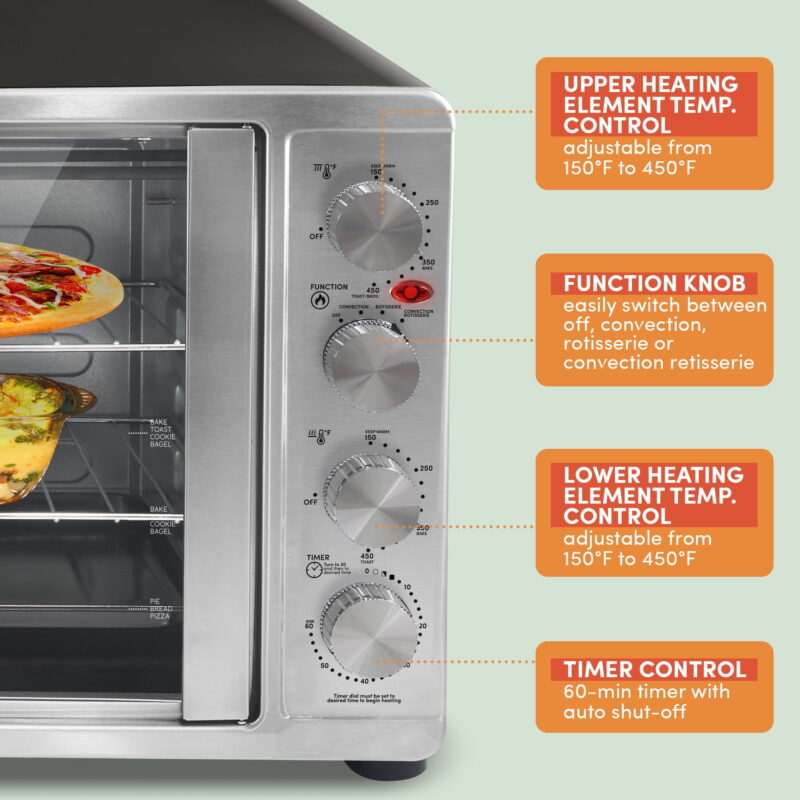 Elite Platinum Double Door Countertop Microwave Oven in Stainless Steel - Image 6