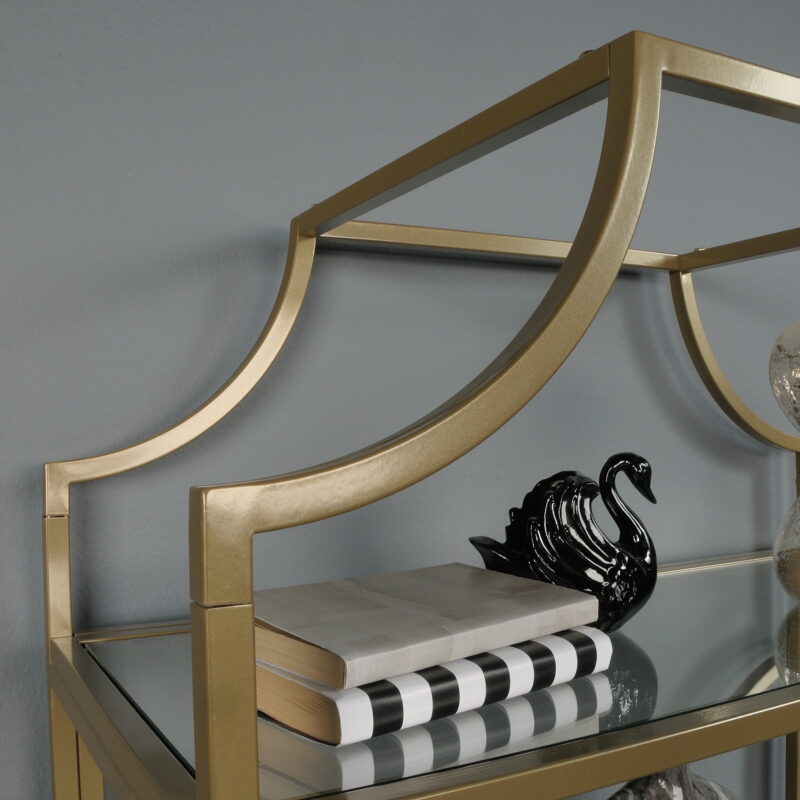 Better Homes & Gardens 71" Nola 5 Shelf Etagere Bookcase, Gold Finish - Image 7