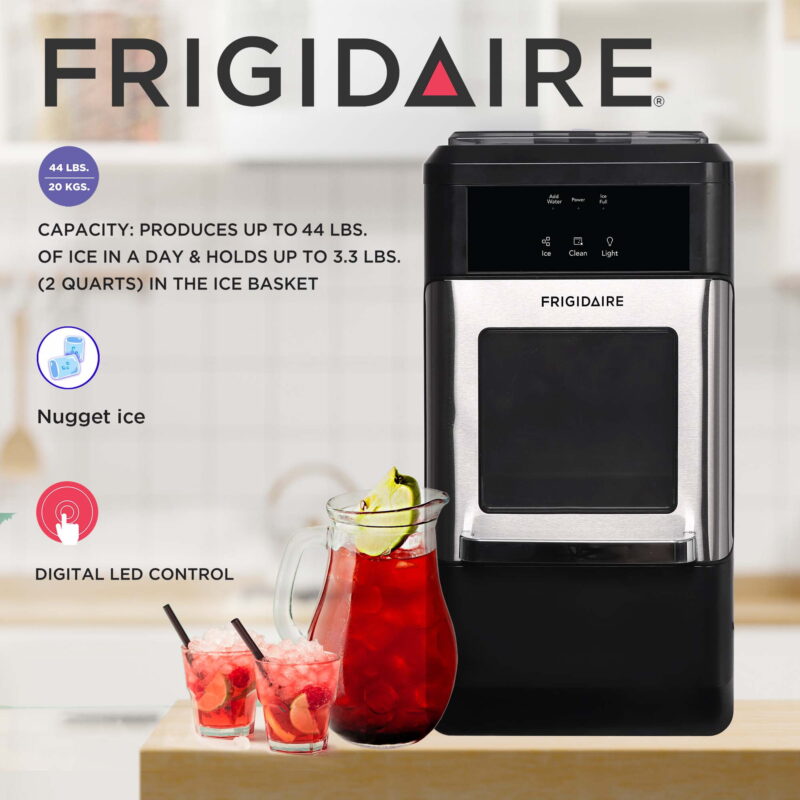 Frigidaire 44 lbs. Crunchy Chewable Nugget Ice Maker EFIC235, Stainless Steel - Image 6