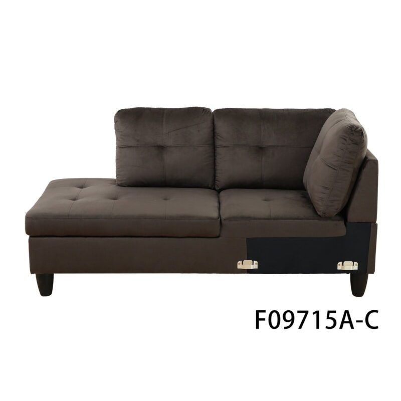 Hommoo Flannel Sectional Sofa Model Set, Modern 4-Seat Couches and Sofaes, L-Shaped Living Room Furniture Set, Light Brown(No Ottomans) - Image 5