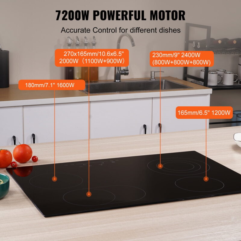 BENTISM Built-in Electric Cooktop Radiant Ceramic Cooktop 4 Burners 30.3x20.5 inch - Image 2