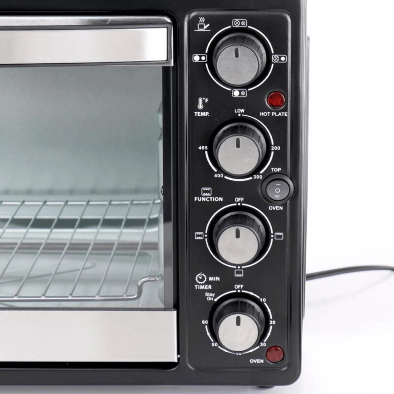 Better Chef Chef Central XL Toaster Oven and Broiler with Dual Solid Element Burners in Black - Image 4
