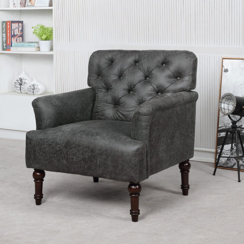 Furniture of America Lanis Traditional Indoor Tufted Lounge Armchairs & Accent Chairs, Gray - Image 5
