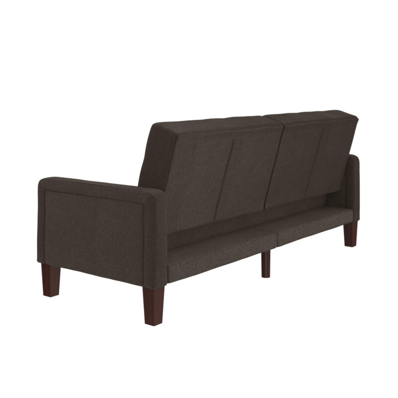 Better Homes & Gardens Porter Fabric Tufted Futon, Gray Linen - Image 6
