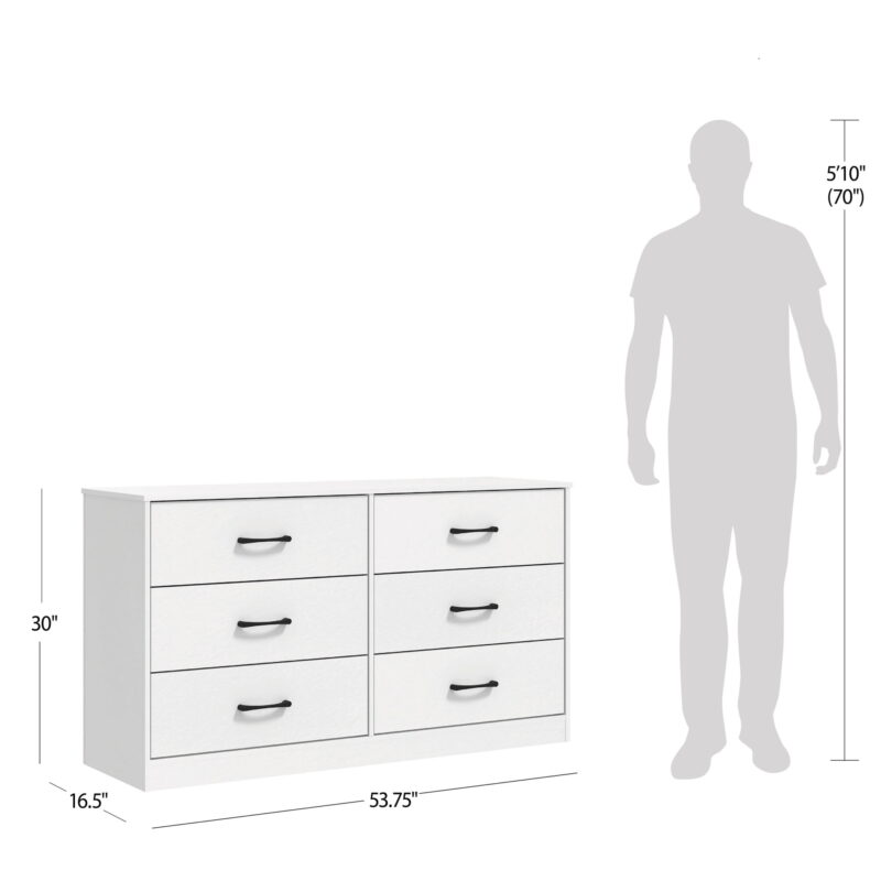 Mainstays Ardent 6 Drawer Dresser, White - Image 6