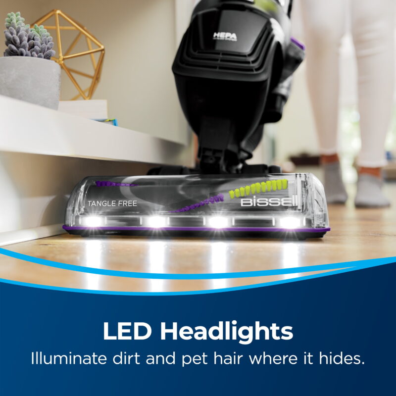 BISSELL Upright Vacuum, PowerLifter Allergen Pet Rewind, Pet Friendly , Bagless, HEPA filter, with Tangle Free Brush Roll, Swivel Steering and LED Headlights, 3404, Black - Image 6
