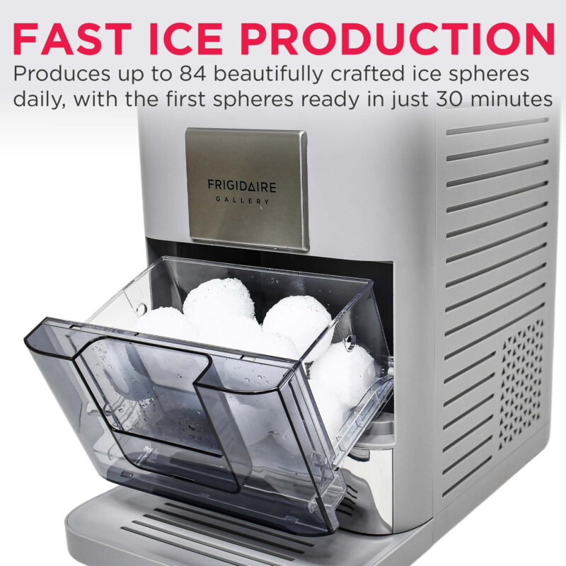 Frigidaire Gallery Artisinal Clear Sphere Ice Maker, Touch Control, Grey, EFIC242-GREY - Image 4
