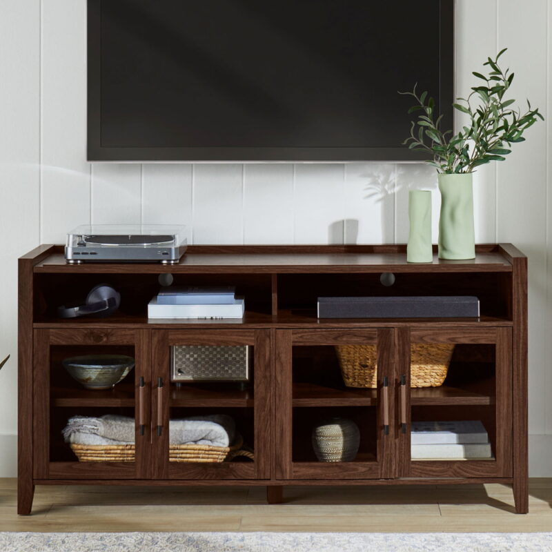 Better Homes & Gardens Reading Refined Farmhouse TV Stand for TVs up to 65", Walnut Finish - Image 6