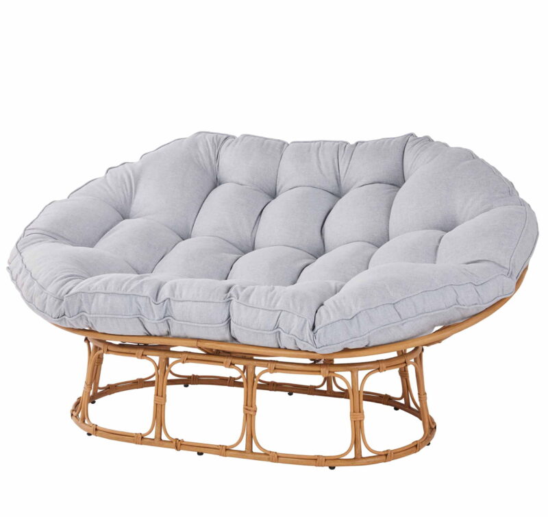 Better Homes & Gardens Double Papasan Accent Chair, Grey Linen - Image 2