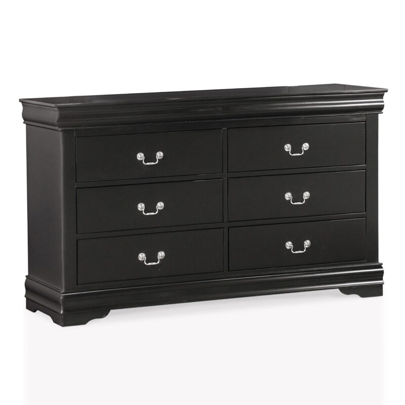 Furniture of America Vrai 6-Drawer Solid Wood Black Dresser - Image 5