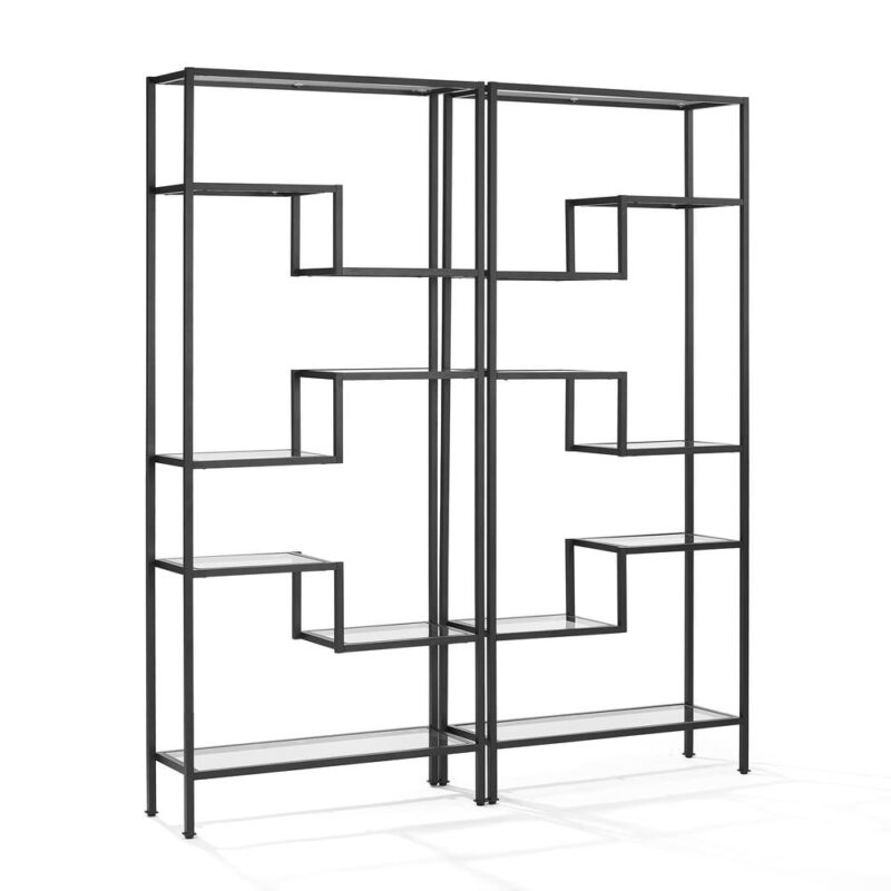 Crosley Furniture Sloane Metal Etagere in Matte Black (Set of 2) - Image 3