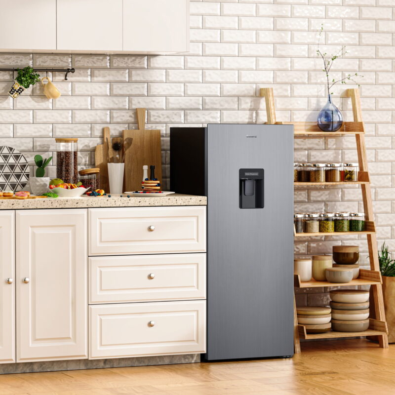 Galanz 6.5 Cu ft One Door Refrigerator, with Water Dispenser, Stainless Steel Look, Estar, New - Image 5