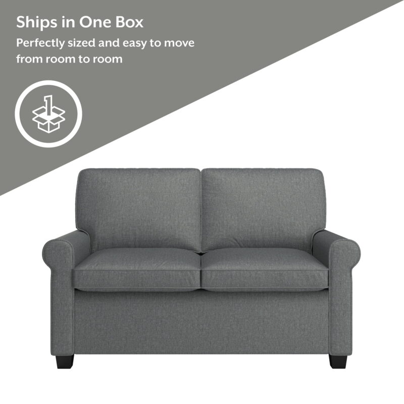 Mainstays Tatum Twin Sleeper 56.25" Loveseat, Dark Gray - Image 6