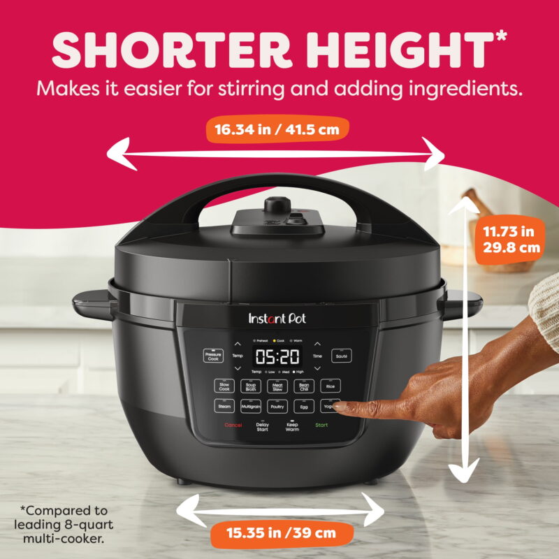 Instant Pot 7.5 Qt RIO Wide Base 7-in-1 Multi-Cooker, Pressure Cooker, Slow Cook & more, Black - Image 4