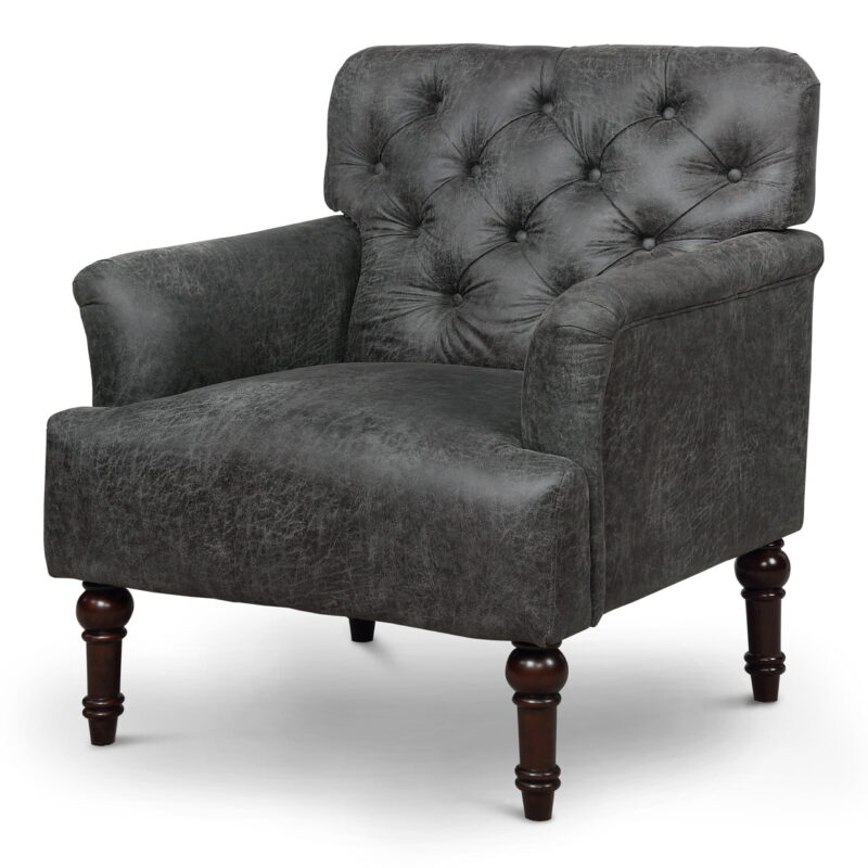 Furniture of America Lanis Traditional Indoor Tufted Lounge Armchairs & Accent Chairs, Gray - Image 2