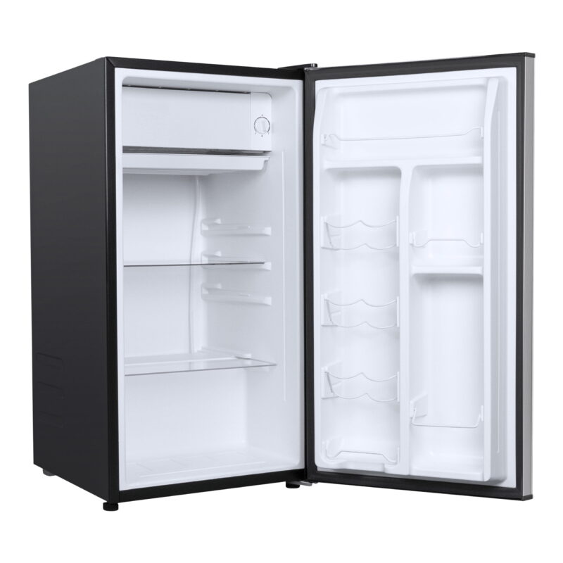Galanz 3.3 Cu ft One Door Mini Fridge, Estar, Stainless Steel Look, New - Image 4