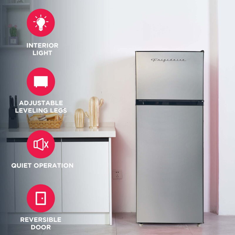 Frigidaire 21 in. 7.5 Cu. ft. Retro Refrigerator, Standard Door Style, Stainless Look - New - Image 3